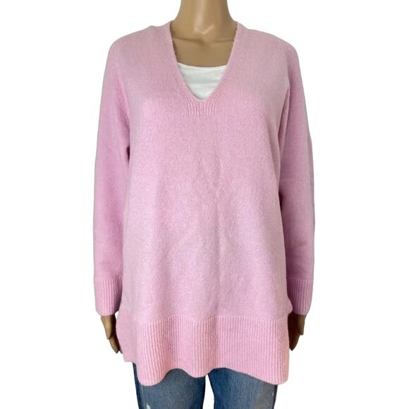 J. Crew Sweaters - New J. Crew Pink Wool Alpaca Blend V-Neck Oversize Sweater